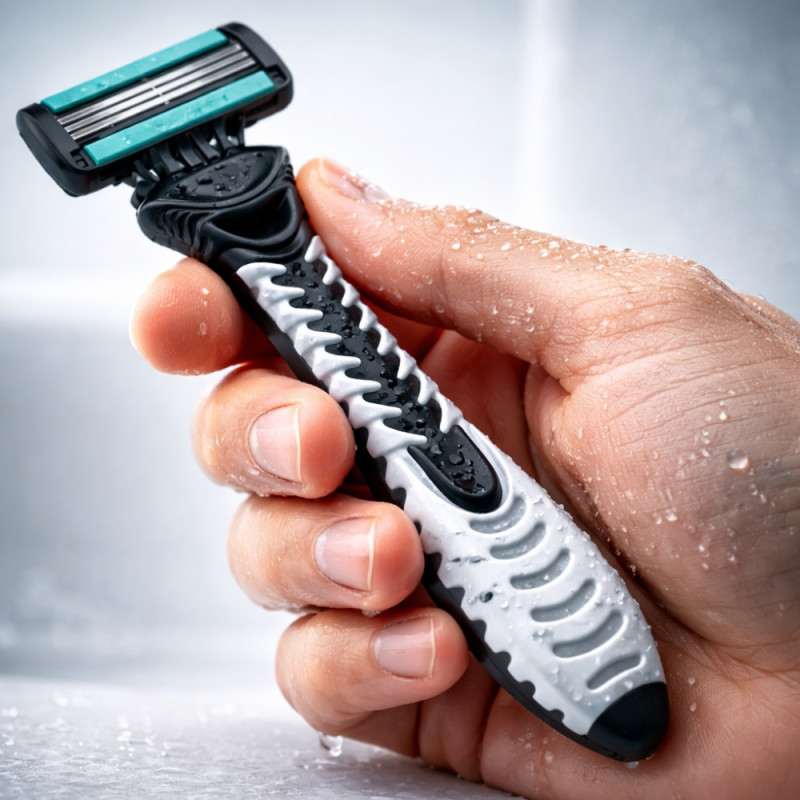 Precision 6-Blade Disposable Razor Set – Cyan Blue (3-Pack)