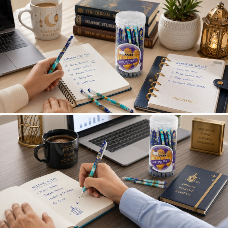 Ramadan Soft Ink Gel Pen Set - Blue (Clear)