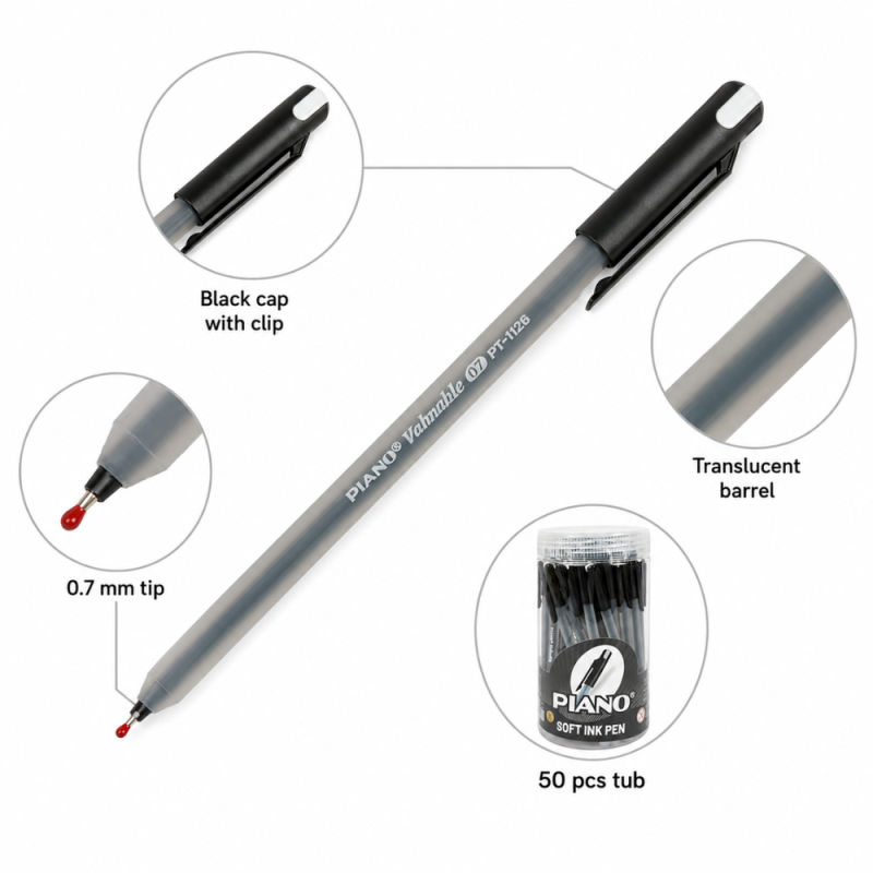 Piano Soft Ink Pen - Assorted Colors
