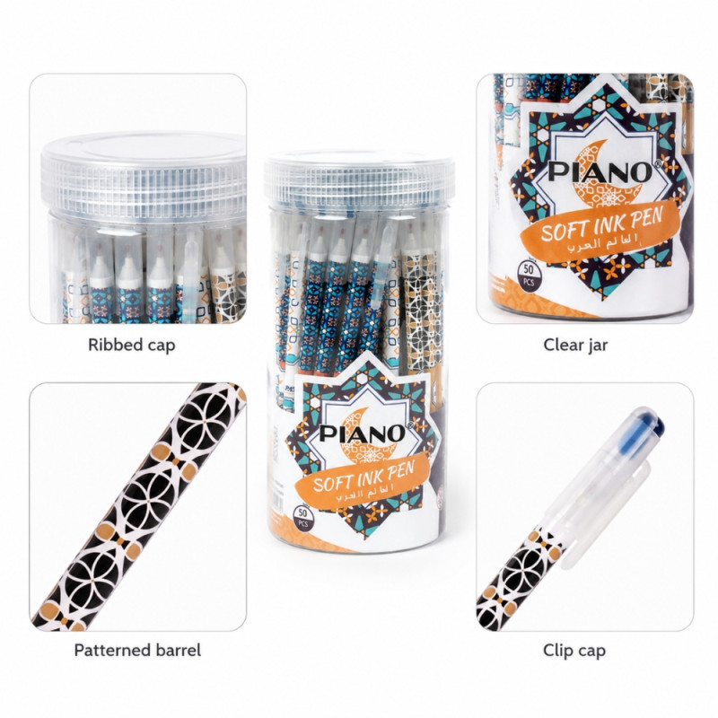 Elegant Piano Soft Ink Pen - Assorted Colors