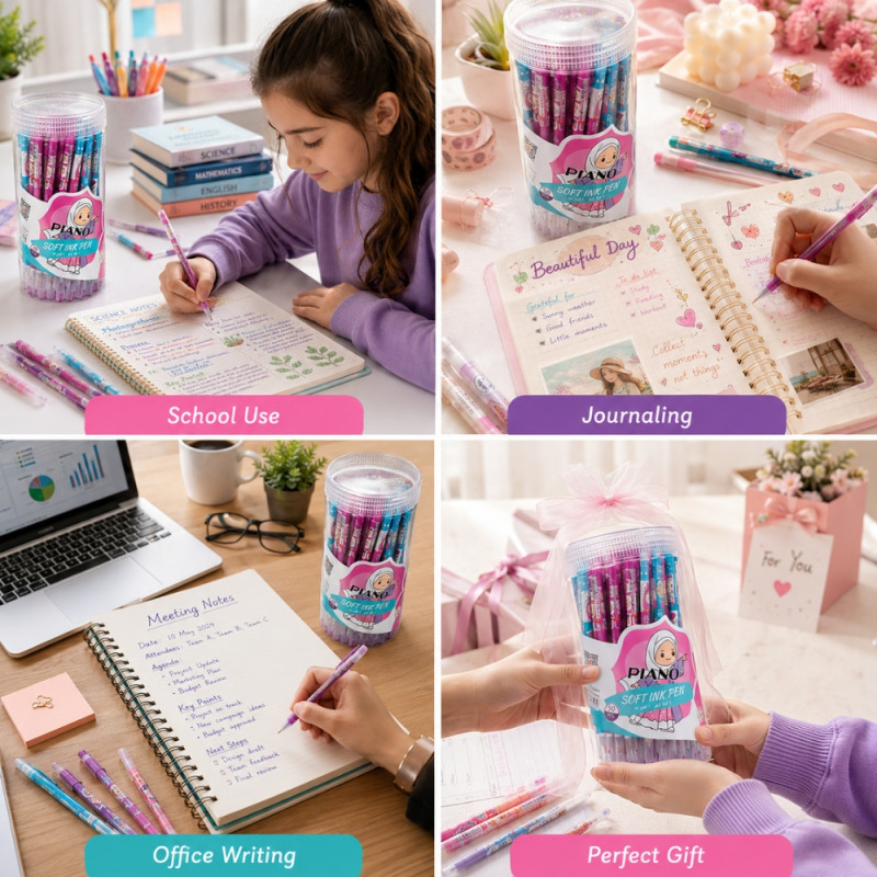 Cute Girl Soft Ink Gel Pen Set