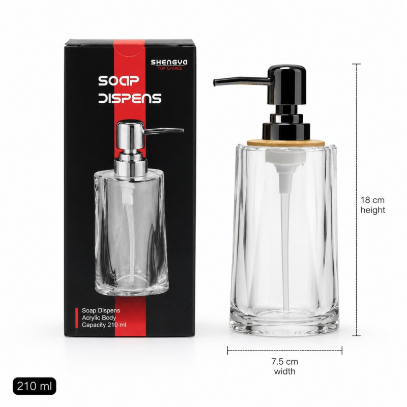 Swift Shield Soap Dispenser Designed for Modern Living &amp; Home Comfort – Black (H-18, W-7.5 CM)