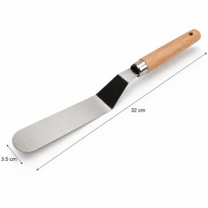 Wooden Handle Cake Spatula – Silver 