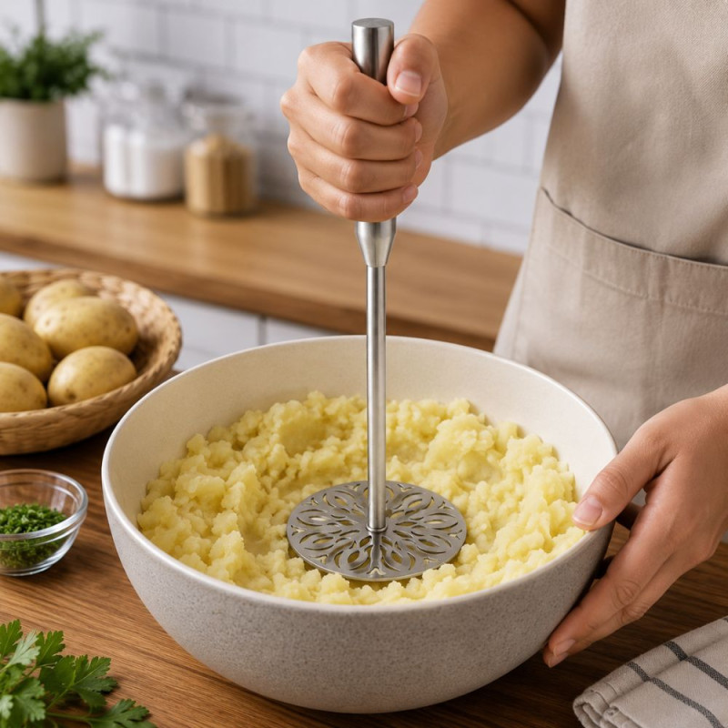 Stainless Steel Potato Masher – Silver (25.5x9cm)