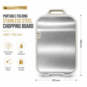 Essential Shield Chopping Board Designed for Everyday Cooking &amp; Kitchen Excellence – Stainless Steel (H-450, W-312 MM)