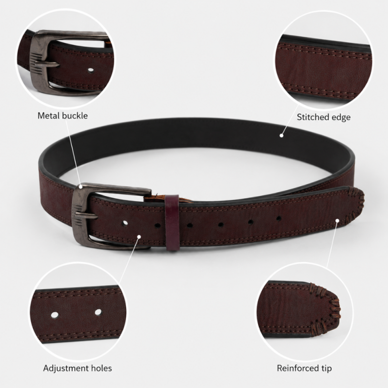 Elegant Brown Men's Leather Belt 