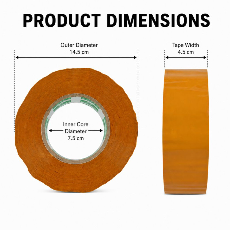 Earth Tone Packing Tape Designed for Sealing &amp; Repair Solutions – Light Brown (D-14.5, W-4.5 cm)