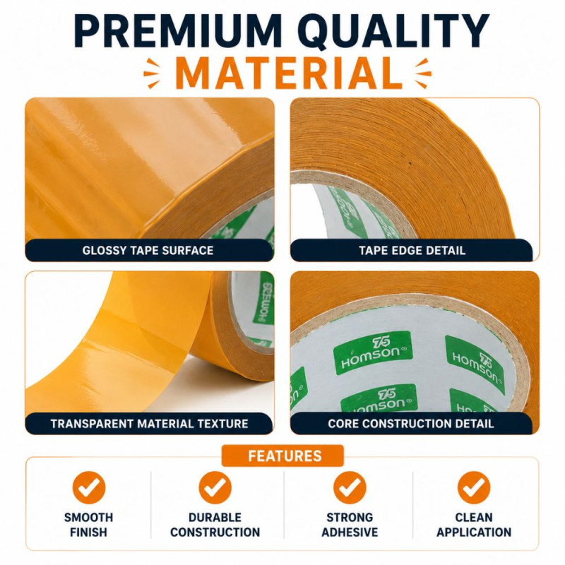 Earth Tone Packing Tape Designed for Sealing &amp; Repair Solutions – Light Brown (D-14.5, W-4.5 cm)