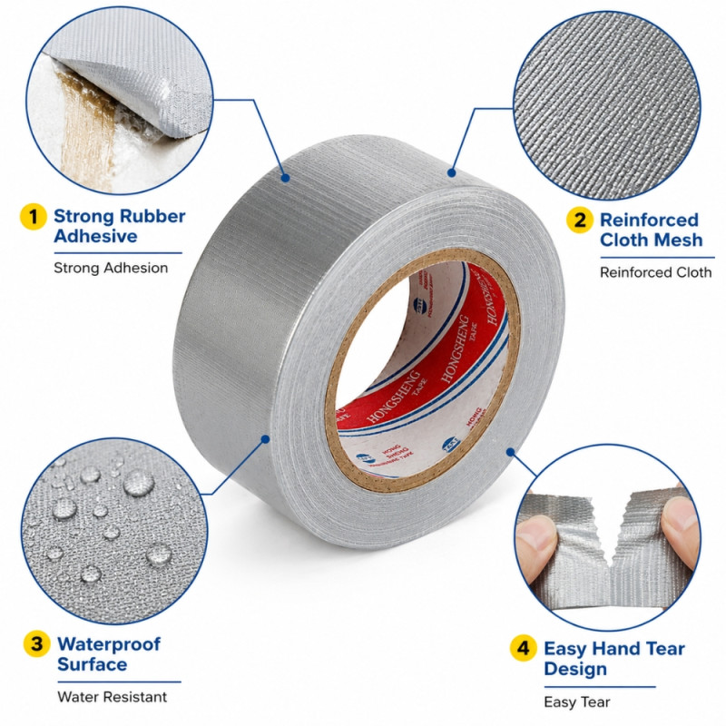 Mercury Style Duct Tape Designed for Sealing &amp; Repair Solutions – Silver (W-48, L-25 CM)