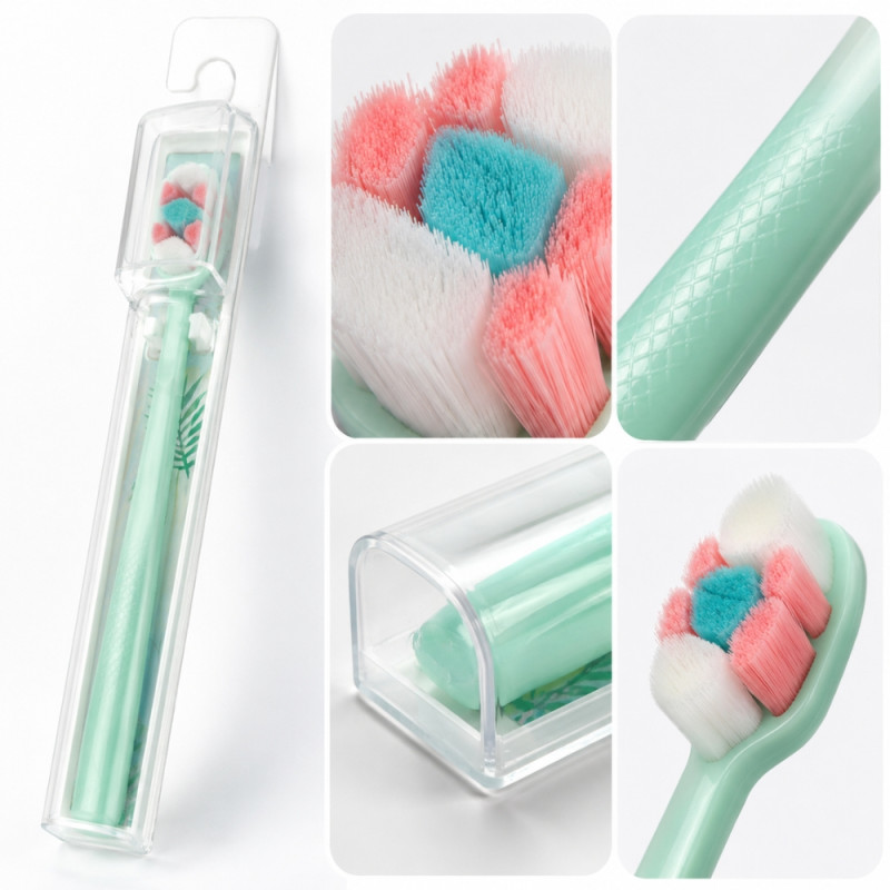 Energetic travel toothbrush with a hygienic protective case – Aqua (18.5cm)