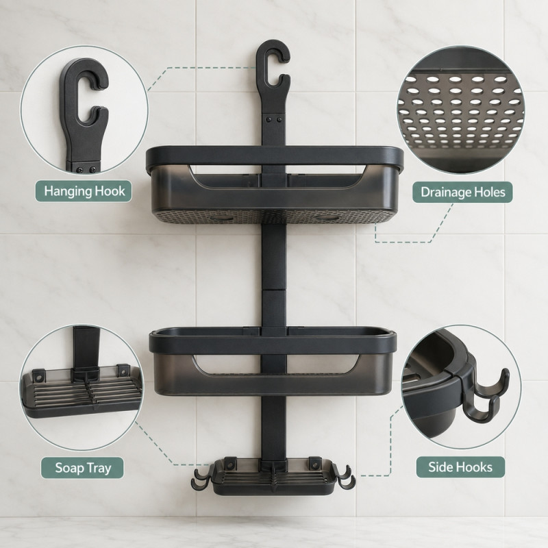 Adjustable Shower Caddy – Shelf