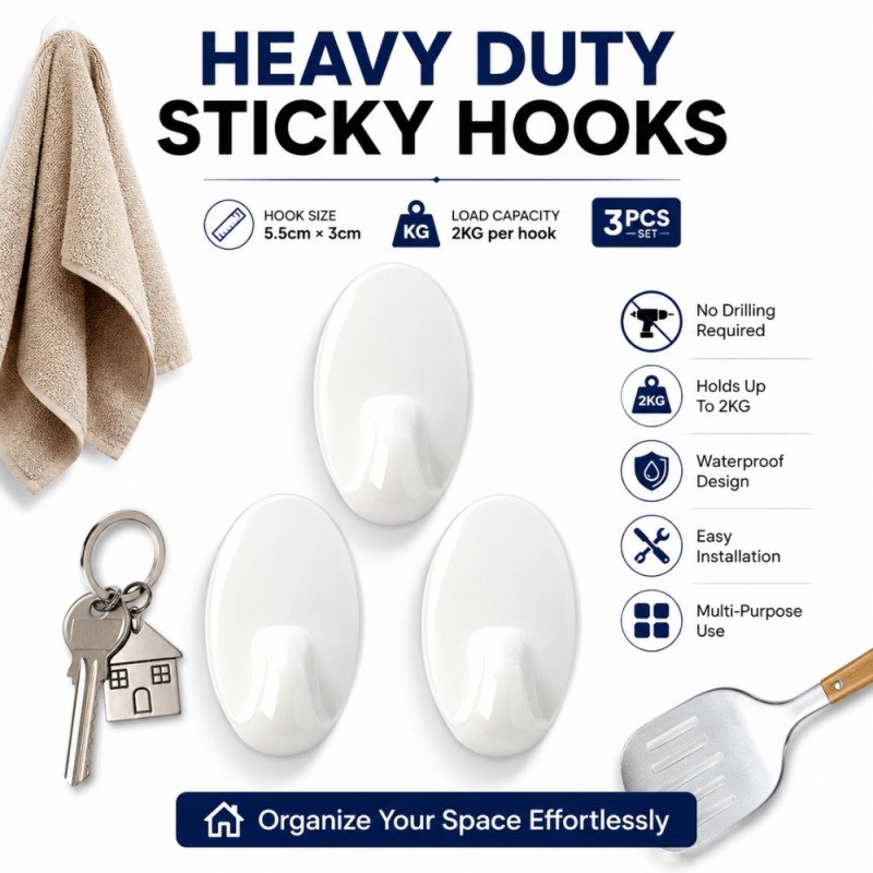 Quality Hook – White Premium Quality (5.5 x 3cm)