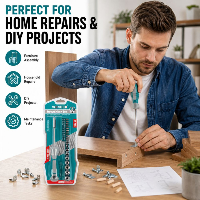 Prime Gleam Screwdriver Set Designed for DIY Projects &amp; Professional Work – Teal (H-28, W-11 cm)