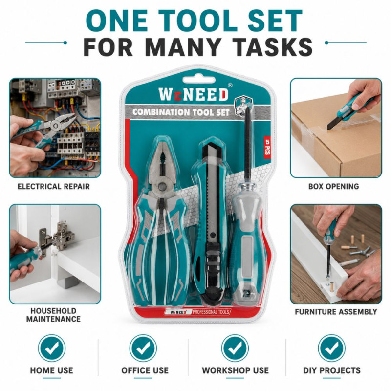 Supreme Charm Tool Set Designed for DIY Projects &amp; Professional Work – Teal (H-16, H-15, H-19 CM)