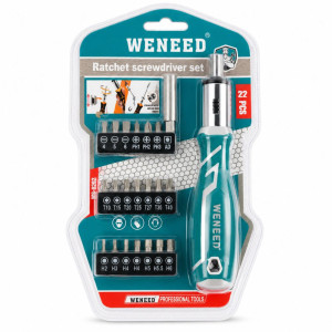 Pro Shine Ratchet Screwdriver Set Designed for DIY Projects &amp; Professional Work – Teal (H-17 cm)