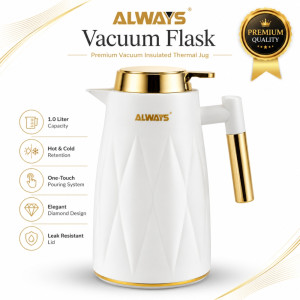Expert Build Vacuum Flask Designed for Temperature Retention &amp; On-the-Go – White (H-26)