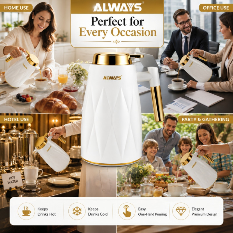 Expert Build Vacuum Flask Designed for Temperature Retention &amp; On-the-Go – White (H-26)