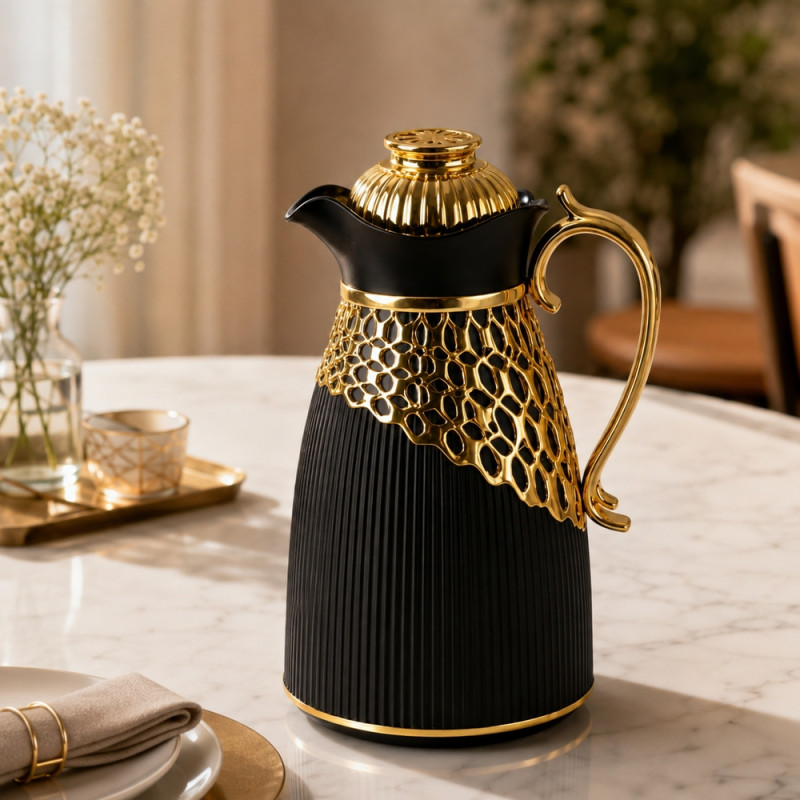 Lustrous Class Vacuum Flask Designed for Temperature Retention &amp; On-the-Go – Black (H-27 CM)