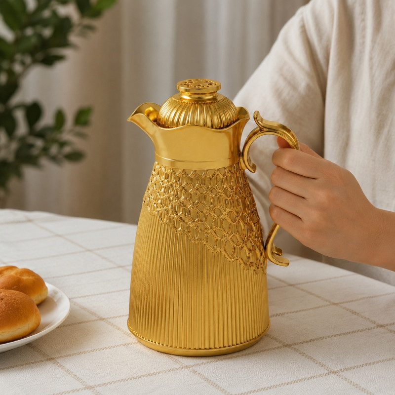 Deluxe Make Vacuum Flask Designed for Temperature Retention &amp; On-the-Go – Gold (H-27.5)
