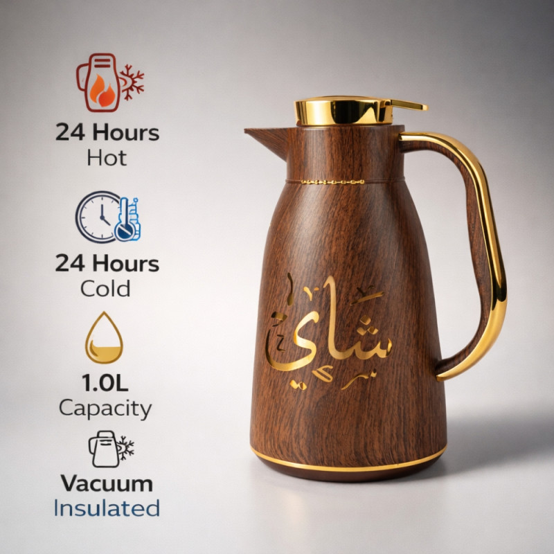 Select Shine Vacuum Flask Designed for Temperature Retention &amp; On-the-Go – Brown (H-26, W-14 CM)