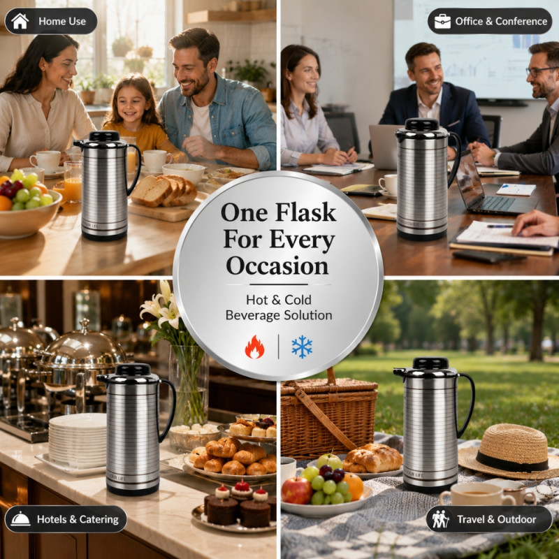 Deluxe Vacuum Flask – Silver Premium Quality (30cm)