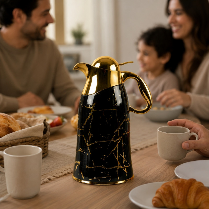 Signature Glow Vacuum Flask Designed for Temperature Retention &amp; On-the-Go – Black (H-28 CM)
