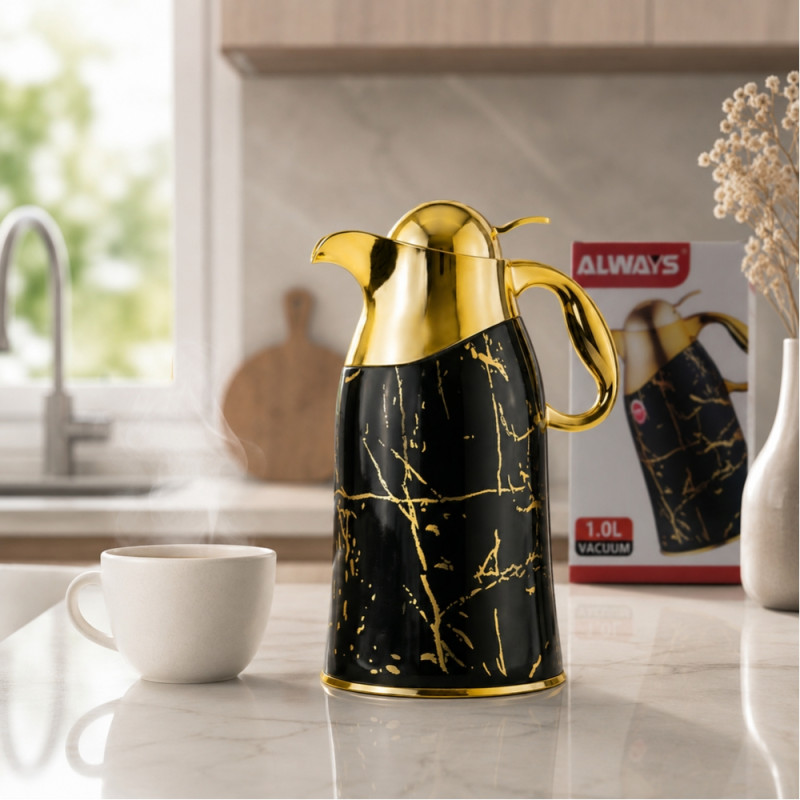 Signature Glow Vacuum Flask Designed for Temperature Retention &amp; On-the-Go – Black (H-28 CM)