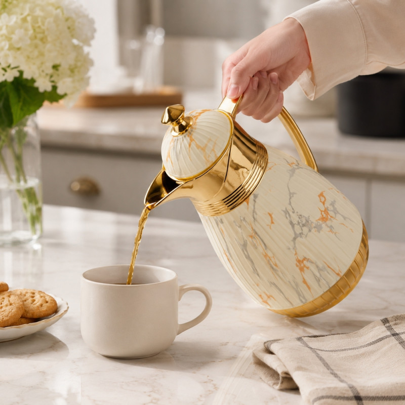 Premium Level Vacuum Flask Designed for Temperature Retention &amp; On-the-Go – White (H-30, L-1.0 CM)