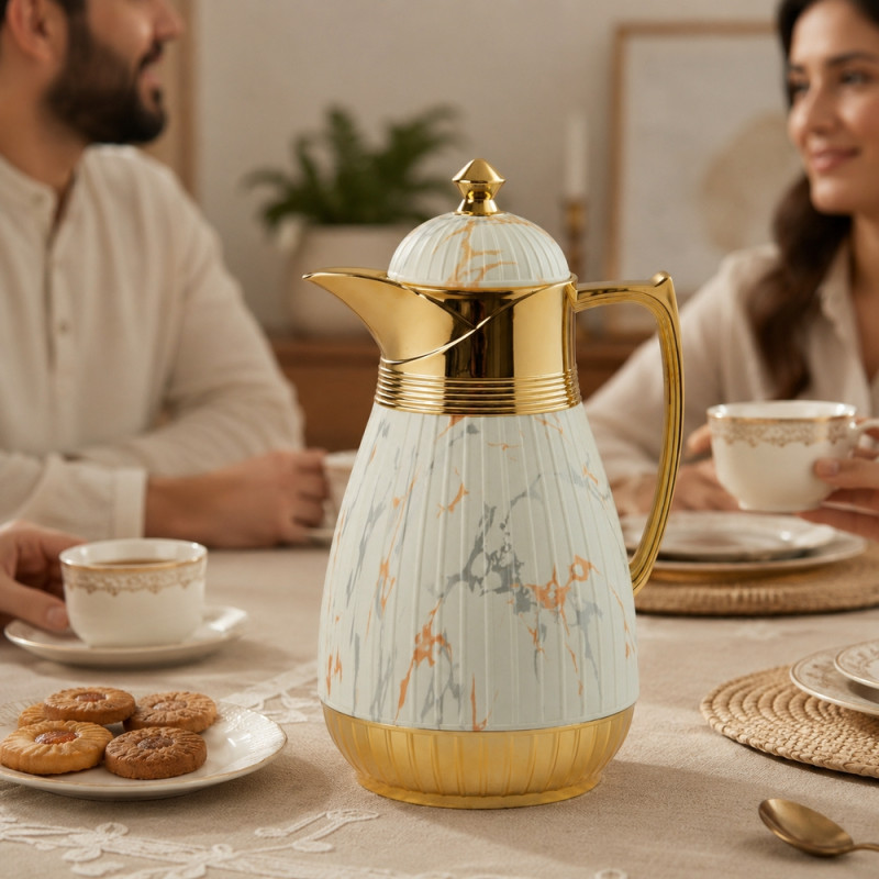 Premium Level Vacuum Flask Designed for Temperature Retention &amp; On-the-Go – White (H-30, L-1.0 CM)