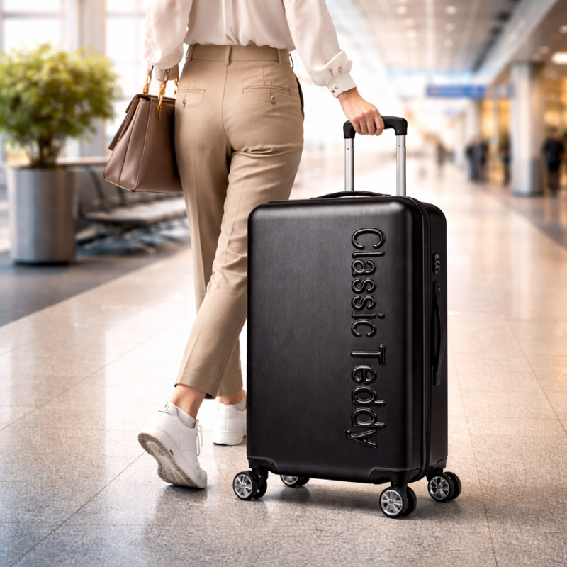 Classic Teddy 20" Hardshell Trolley – Sleek Black