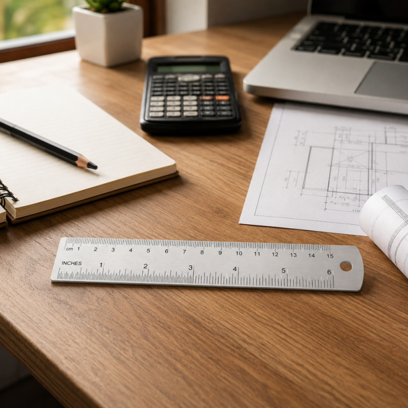 Pro Glow Ruler Designed for Creative Expression &amp; Office Use – Silver (W-2.5, L-15 CM)