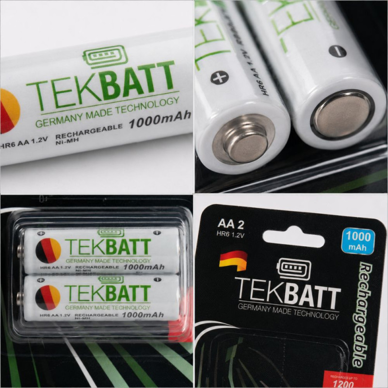 TEKBATT AA Rechargeable Batteries (L-5 cm) – White