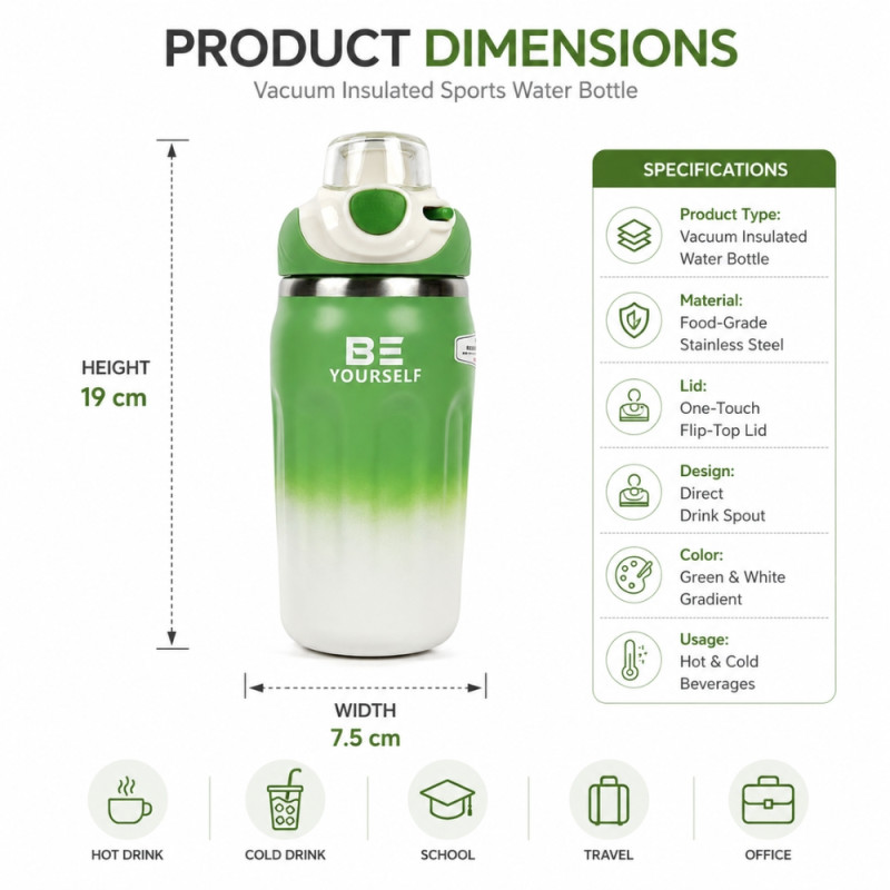 Superior travel mug – White Premium Quality (19x7.5cm)