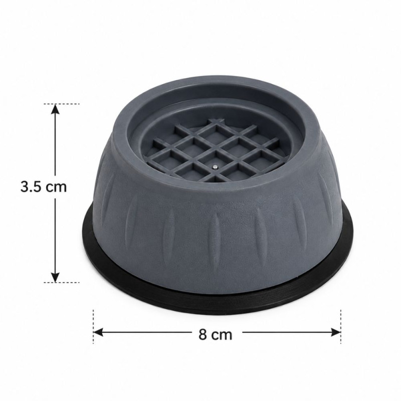 Washer Leveling Feet (3.5 x 8 cm) – Grey Black