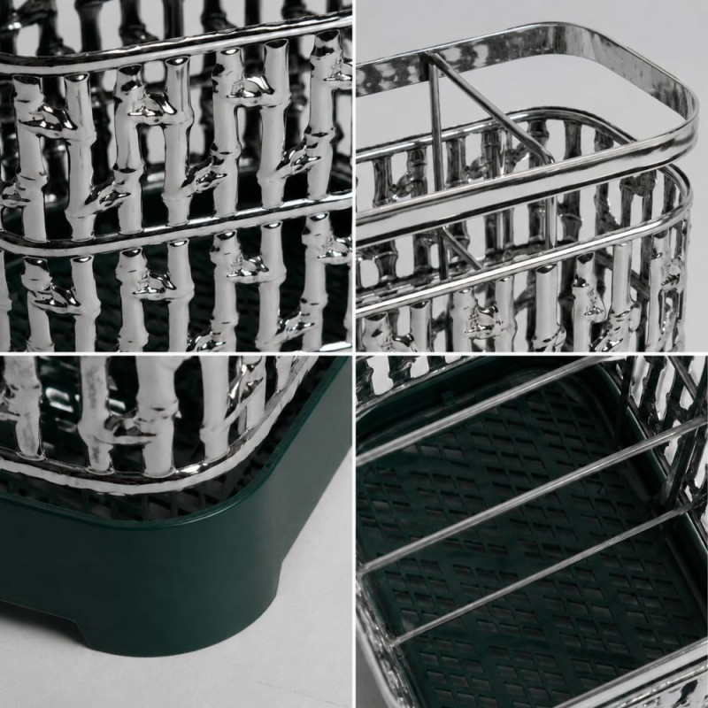 Stackable Dish Rack – Silver Olive (H-15, W-15.5, D-8.5 CM)
