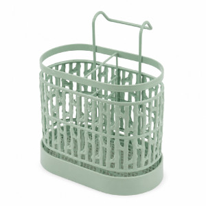 Light Green Metal Utensil Holder or Sink Caddy Designed to Organize Cutlery and Small Kitchen Tools – Light Green