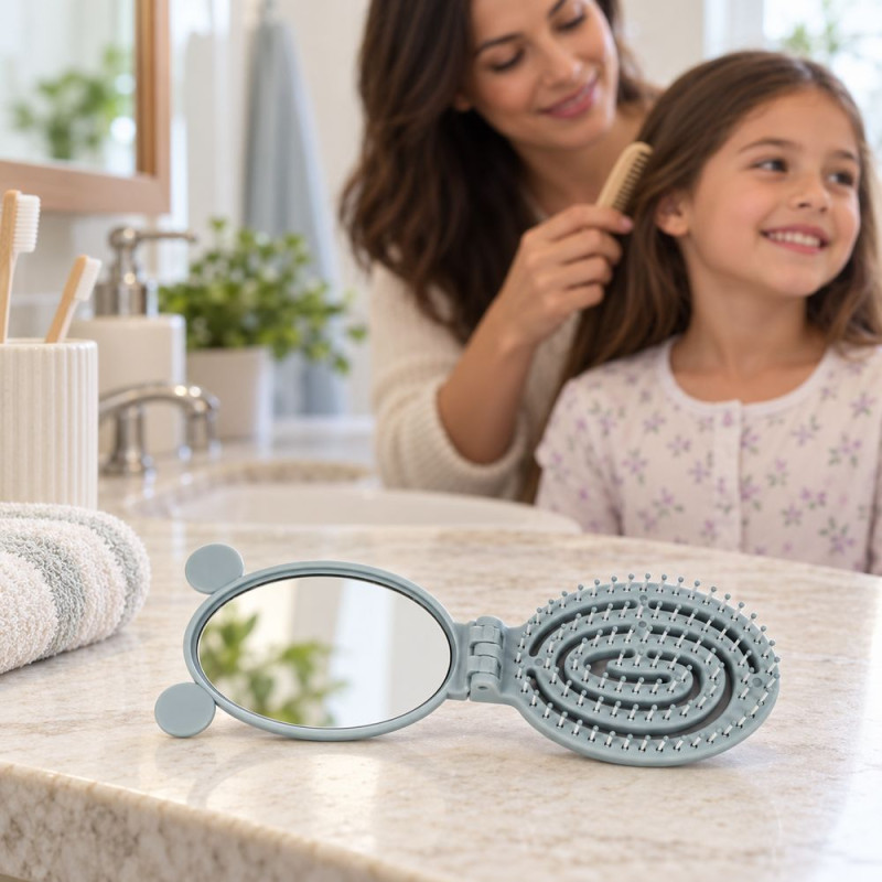 Hair Brush with Mirror