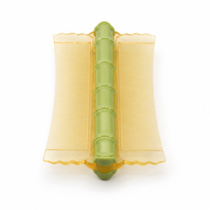 Ergonomic Double-Sided Head Lice Removal Comb with Bamboo-Shaped Handle (12.5x6.5cm) – Green & Yellow