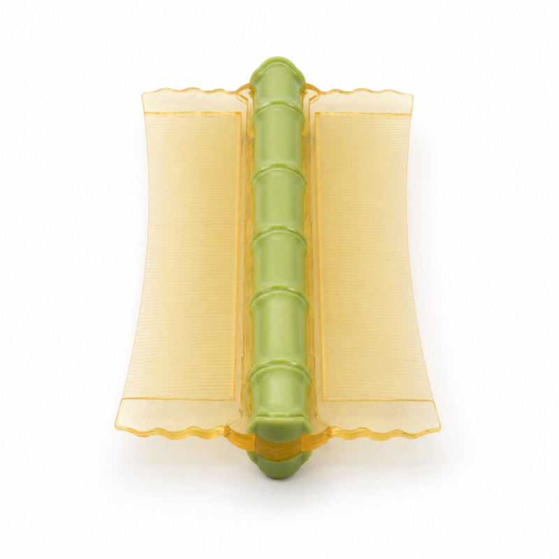Ergonomic Double-Sided Head Lice Removal Comb with Bamboo-Shaped Handle (12.5x6.5cm) – Green &amp; Yellow