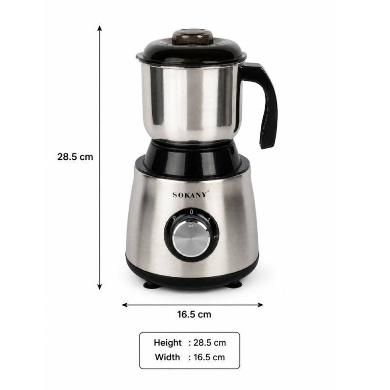 Sy Grinder – Silver Black (28.5x16.5cm)