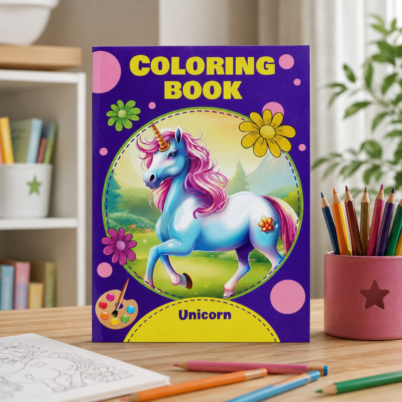 Signature Shield Colouring Book Designed for Creative Expression & Office Use – Purple (H-28.75, W-21 CM)