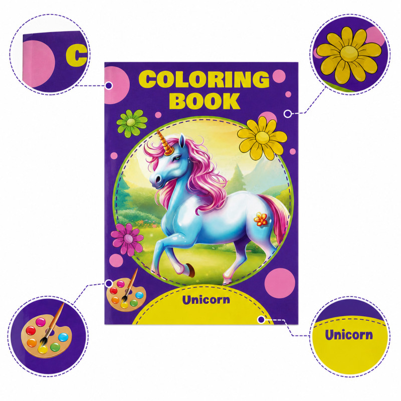 Signature Shield Colouring Book Designed for Creative Expression & Office Use – Purple (H-28.75, W-21 CM)