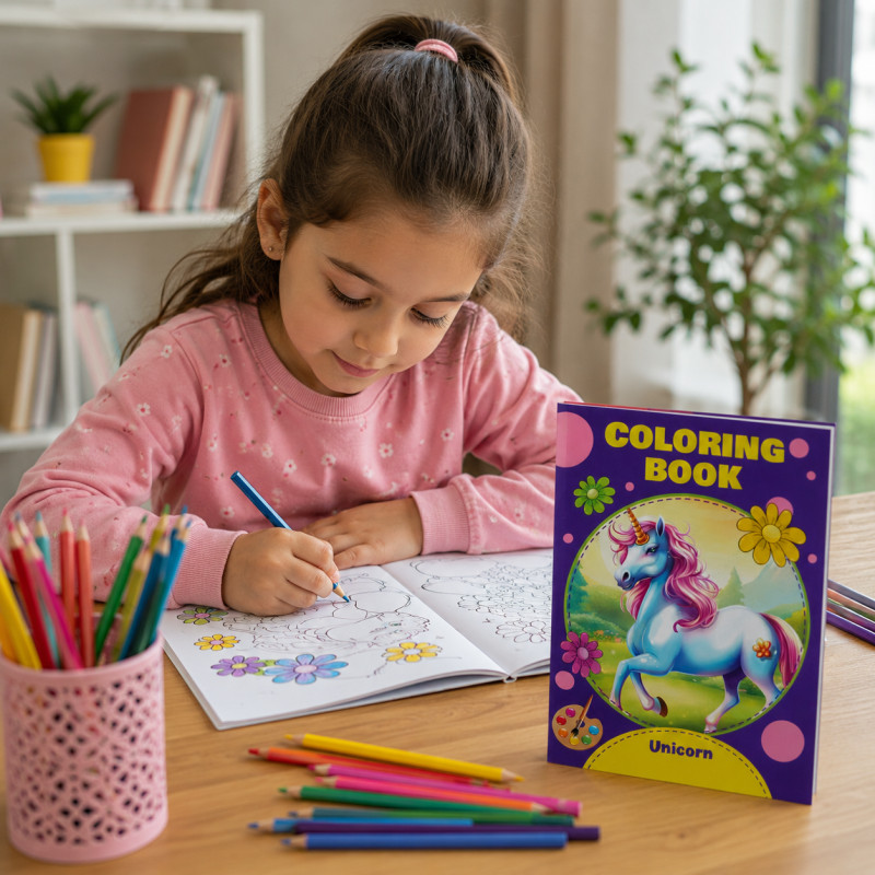 Signature Shield Colouring Book Designed for Creative Expression & Office Use – Purple (H-28.75, W-21 CM)