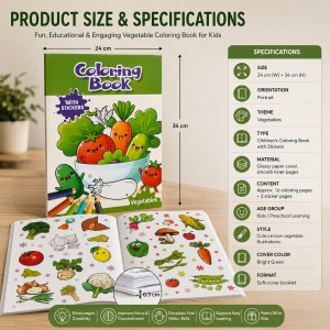 Superior Joy Children's Colouring Book Designed for Creative Expression &amp; Office Use – Bright Green (H-34, W-24 CM)