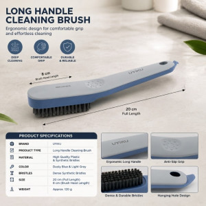 Durable/Heavy-duty Long Handle Cleaning Brush – Dusty Blue (258M-771)