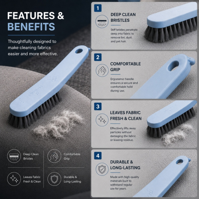 Durable/Heavy-duty Long Handle Cleaning Brush – Dusty Blue (258M-771)