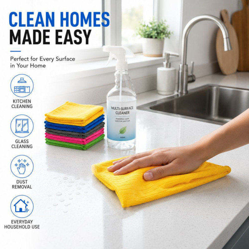 Stylish CLEANING TOWEL 35 X – Multiple Colors Premium Quality (5P | 40 X 40 CM)