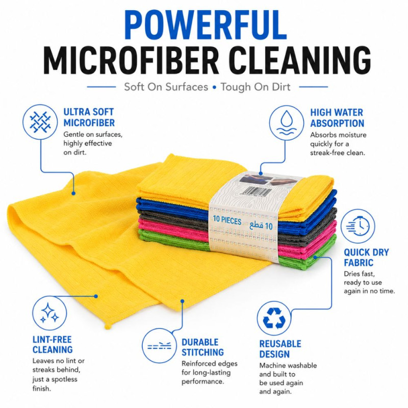 Stylish CLEANING TOWEL 35 X – Multiple Colors Premium Quality (5P | 40 X 40 CM)