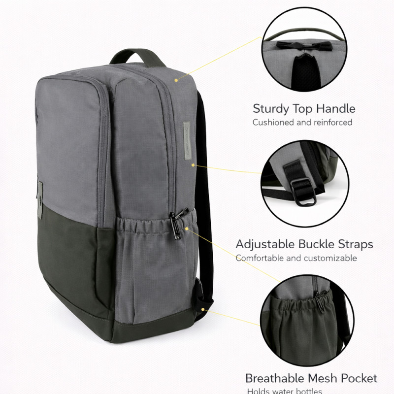 Professional Slim Business & Laptop Backpack – Executive Grey (42cm)