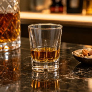 Luxury Crystal Whisky Glass | Stable Segmented Base Design | 9 cm Height